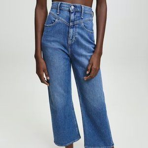 Calvin Klein Super High Rise Cropped Wide Leg Jean
